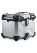 Zestaw: kufer centralny srebrny TRAX ADV + stelaż Adventure-rack SW-Motech CF Moto 450MT (23-)/ 800 MT-X (24-) [poj.: 38 L]