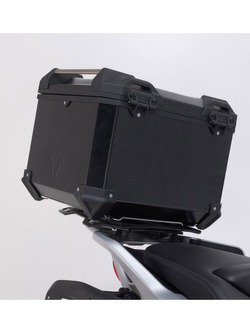 Zestaw: kufer centralny czarny TRAX ADV + stelaż Adventure-rack SW-Motech Moto Guzzi V85 TT/ Travel (24-) [poj.: 38 L]