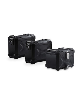 Zestaw: kufry boczne 45/37L + kufer centralny 38L TRAX ADV+ stelaże SW-MOTECH do motocykla BMW R 1200 GS (04-12) czarne