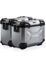 Zestaw: kufry boczne TRAX ADV + stelaże PRO SW-Motech Yamaha Tracer 9/ GT/ GT+ (24-) srebrne [poj.: 2 x 45 L]