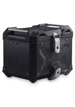 Zestaw: kufer centralny czarny TRAX ADV + stelaż Adventure-rack SW-Motech Royal Enfield Himalayan 450 (23-) [poj.: 38l]