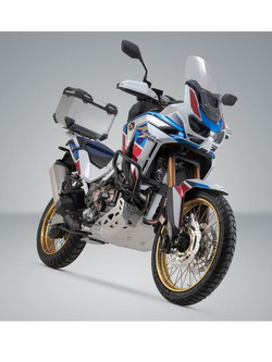Zestaw: kufer centralny srebrny TRAX ADV + stelaż Adventure-rack SW-Motech Honda CRF1100 L Africa Twin/ Adventure Sports (19-), CRF1100 L Africa Twin ES / Adventure Sport ES (23-) [pojemność 38 L] srebrny