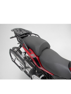 Zestaw: kufry boczne 45/37L + kufer centralny 38L TRAX ADV+ stelaże SW-MOTECH do motocykla Benelli TRK 502 X (18-) srebrne