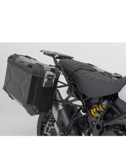 Zestaw: kufry boczne 45/37L + kufer centralny 38L TRAX ADV+ stelaże SW-MOTECH Ducati DesertX (22-)/ Rally (23-) czarne