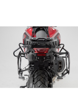 Zestaw: kufry boczne 45/37L + kufer centralny 38L TRAX ADV+ stelaże SW-MOTECH do motocykla Benelli TRK 502 X (18-) srebrne