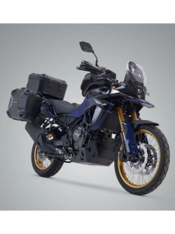 Zestaw: kufry boczne DUSC L + kufer centralny DUSC M + stelaże PRO + stelaż Adventure-Rack SW-Motech Suzuki V-Strom 800/ DE (22-) [poj.: 1 x 33l + 2 x 41l]