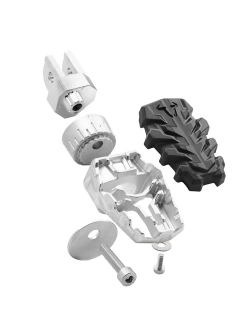 Podnóżki motocyklowe EVO SW-Motech Aprilia Tuareg 660 Rally (24-) srebrne