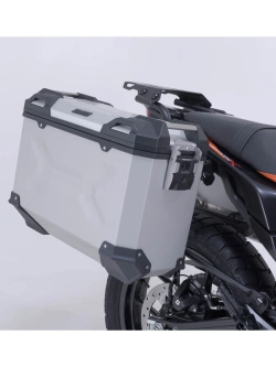 Zestaw: kufry boczne + stelaże PRO TRAX ADV SW-Motech KTM (wybrane modele) srebrne [poj.: 2 x 37 L]