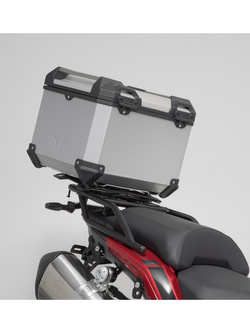 Zestaw: kufry boczne 45/37L + kufer centralny 38L TRAX ADV+ stelaże SW-MOTECH do motocykla Benelli TRK 502 X (18-) srebrne