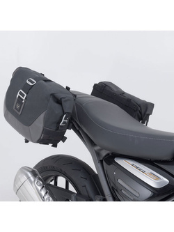 Zestaw: sakwa boczna Legend Gear LC1 + LC2 ze stelażami SW-Motech Triumph Scrambler 400 X (24-)/ Speed 400 (24-) czarno-brązowe [poj.: 9,8l + 13,5l]