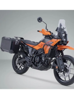 Zestaw: kufry boczne TRAX ADV + stelaże PRO SW-Motech KTM (wybrane modele) czarne [poj.: 2 x 45 L]