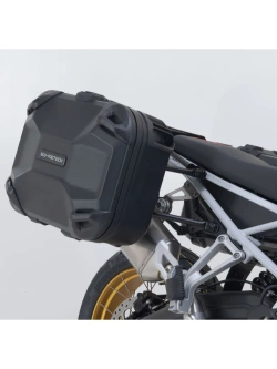 Zestaw: kufry boczne DUSC L + + kufer centralny DUSC L + stelaże PRO + stelaż Street-Rack SW-Motech Suzuki DL650 V-Strom (16-)  [poj.: 3 x 41l]