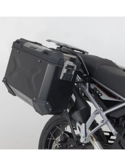 Zestaw: kufry boczne 45/37L + kufer centralny 38L TRAX ADV+ stelaże SW-Motech Triumph Tiger 900 GT/ Pro, Rally Pro (23-) czarne