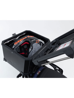 Zestaw: kufer centralny TRAX ADV + stelaż Adventure-rack SW-Motech Suzuki SV 650/ S (03-08)/ SV 1000/ S (03-05) [poj.: 38 l] czarny 