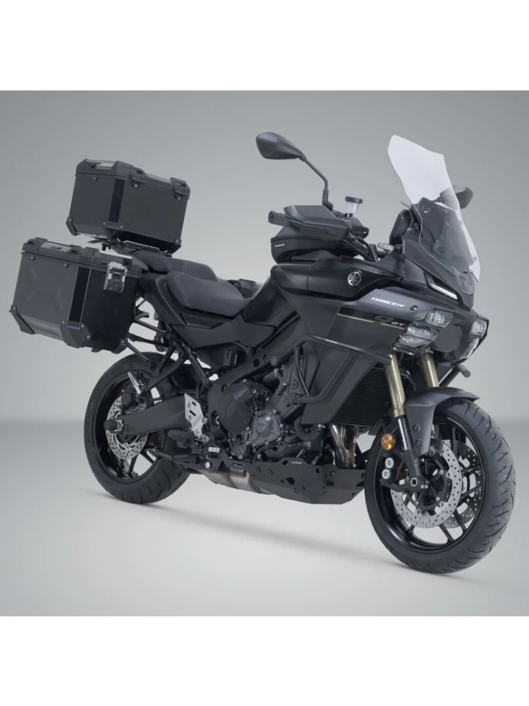 Zestaw: kufry boczne + kufer centralny TRAX ADV + stelaże SW-Motech Yamaha Tracer 9/ GT/ GT+ (24-) czarne