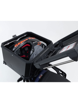 Zestaw: kufer centralny czarny TRAX ADV + stelaż Adventure-rack SW-Motech Royal Enfield Himalayan 450 (23-) [poj.: 38l]