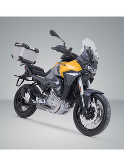 Zestaw: kufer centralny srebrny TRAX ADV + stelaż Adventure-rack SW-Motech Moto Guzzi Stelvio (23-) [poj.: 38l]