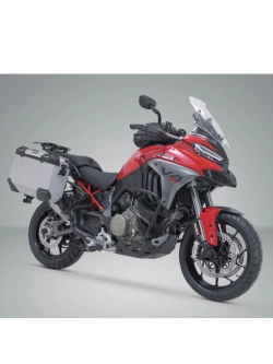 Zestaw: kufry boczne + stelaże PRO TRAX ADV SW-Motech Ducati Multistrada V4/ S/ Pikes Peak (24-) srebrne [poj.: 2 x 37 L]