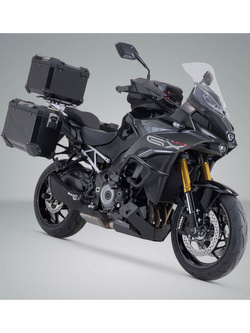 Zestaw: kufry boczne 45/45l + kufer centralny TRAX ADV + stelaże SW-Motech Suzuki GSX-S1000 GX (23-) czarne