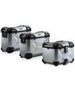 Zestaw: kufry boczne + kufer centralny + stelaże TRAX ADV do motocykla Aprilia Tuareg 660 (21-)/ Rally (24-) [całkowita pojemność: 150l] srebrny