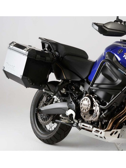 Zestaw: kufry boczne + kufer centralny + stelaże TRAX ADV 45/37 SW-MOTECH do motocykla Yamaha XT1200Z / ZE Super Tenere [10-] Czarne [pojemność 45 + 37 + 38L]