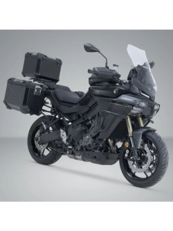 Zestaw: kufry boczne + kufer centralny TRAX ADV + stelaże SW-Motech Yamaha Tracer 9/ GT/ GT+ (24-) czarne