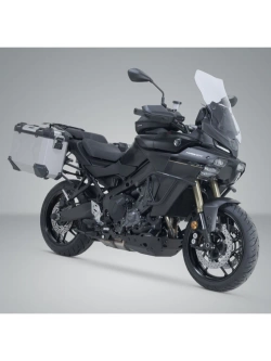 Zestaw: kufry boczne + stelaże PRO TRAX ADV SW-Motech Yamaha Tracer 9/ GT/ GT+ (24-) srebrne [poj.: 2 x 37 L]