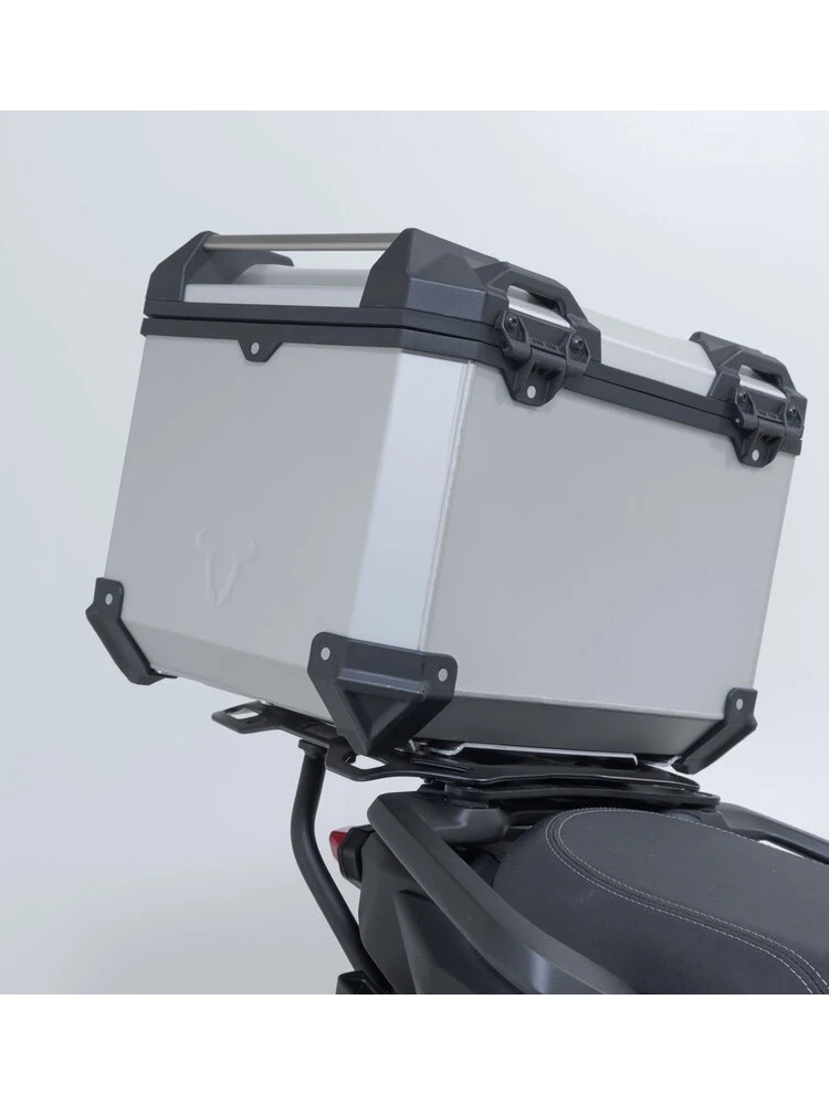 Zestaw: kufry boczne + kufer centralny TRAX ADV + stelaże SW-Motech Yamaha Tracer 9/ GT/ GT+ (24-) srebrne