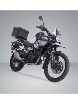Zestaw: kufer centralny czarny TRAX ADV + stelaż Adventure-rack SW-Motech Royal Enfield Himalayan 450 (23-) [poj.: 38l]