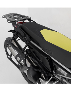 Zestaw: kufry boczne + kufer centralny + stelaże TRAX ADV do motocykla Aprilia Tuareg 660 (21-)/ Rally (24-) [całkowita pojemność: 150l] srebrny
