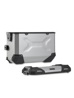 Zestaw: kufry boczne TRAX ADV + stelaże PRO SW-MOTECH 45/45L do motocykla Honda NC750XA/ X (20-) [pojemność 2 x 45 L] srebrne