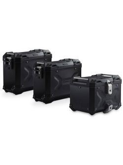 Zestaw: kufry boczne 45/45L + kufer centralny 38L Trax Adv + stelaże SW-MOTECH do Kawasaki Versys 650 (15-) czarne