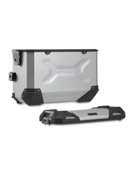 Zestaw: kufry boczne TRAX ADV + stelaże PRO SW-Motech Yamaha Tracer 9/ GT/ GT+ (24-) srebrne [poj.: 2 x 45 L]