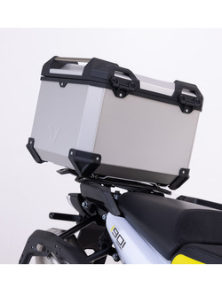 Zestaw: kufer centralny srebrny TRAX ADV + stelaż Adventure-rack SW-Motech BMW R 1300 GS (23-)/ Adventure (24-) [poj.: 38 L, do oryginalnego mocowania BMW]