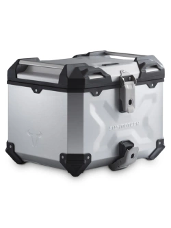 Zestaw: kufer centralny srebrny TRAX ADV + stelaż Adventure-rack SW-Motech CF Moto 450MT (23-)/ 800 MT-X (24-) [poj.: 38 L]