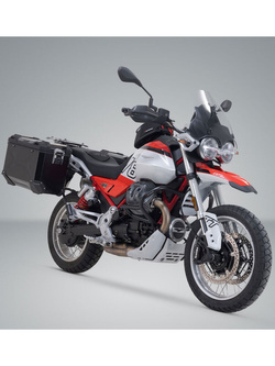 Zestaw: kufry boczne + stelaże PRO TRAX ADV SW-Motech Moto Guzzi V85 TT/ Strada/ Travel (24-) czarne [poj.: 45 + 37 L]