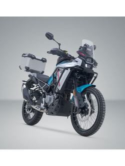 Zestaw: kufer centralny srebrny TRAX ADV + stelaż Adventure-rack SW-Motech CF Moto 450 MT (24-) [poj.: 38l]