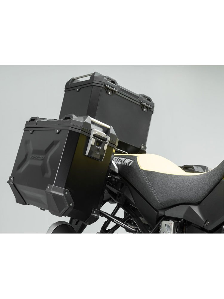 Zestaw: kufry boczne + kufer centralny + stelaże TRAX ADV SW-MOTECH do motocykla Suzuki DL 650 V-Strom (17-), V-Strom 650XT (17-)