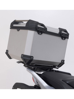 Zestaw: kufer centralny srebrny TRAX ADV + stelaż Adventure-rack SW-Motech Moto Guzzi V85 TT/ Travel (24-) [poj.: 38 L]