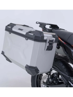 Zestaw: kufry boczne TRAX ADV + stelaże PRO SW-Motech KTM (wybrane modele) srebrne [poj.: 2 x 45 L]