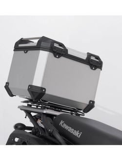 Zestaw: kufer centralny czarny TRAX ADV + stelaż Adventure-rack SW-Motech Kawasaki KLR 650 / S (22-) [pojemność: 38 L]