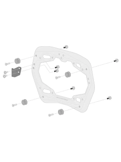 Zestaw: kufry boczne + kufer centralny TRAX ADV + stelaże SW-Motech KTM (wybrane modele) srebrne [poj.: 2 x 37l + 38l]