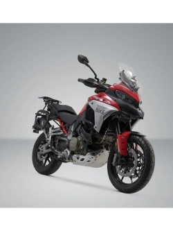 Zestaw: kufry boczne DUSC L + kufer centralny DUSC L + stelaże PRO + stelaż Adventure-Rack SW-Motech Ducati Multistrada V4/ S (20-)/ Rally (23-) [poj.: 3 x 41l]