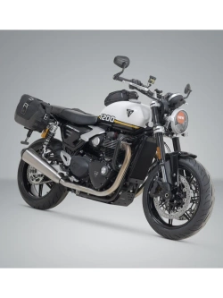 Zestaw sakw bocznych Legend Gear LC2 ze stelażami SW-Motech Triumph Speed Twin 1200 (18-) czarno-brązowe [poj.: 2 x 13,5 L]