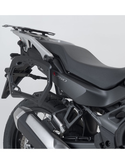 Zestaw: kufry boczne TRAX ADV + stelaże PRO SW-MOTECH 45/45L do motocykla Honda XL750 Transalp (22-) [pojemność 2 x 45 L] czarne