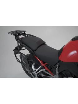Zestaw: kufry boczne DUSC L + kufer centralny DUSC L + stelaże PRO + stelaż Adventure-Rack SW-Motech Ducati Multistrada V4/ S (20-)/ Rally (23-) [poj.: 3 x 41l]