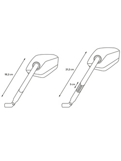 Lusterka długie SW-Motech Sport BMW F 750 GS / F 850 GS (17-), F 850 GS Adventure (19-), F 900 XR (19-), S 1000 R / XR (14-), R nine T (14-), F 900 GS ADV (24-) [dł. ramienia: 182 mm]