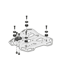 Zestaw: kufer centralny TRAX ADV + stelaż Adventure-rack SW-MOTECH Suzuki V-Strom 1000 / XT WDD0 (16-), V-Strom 1050/XT (19-) , V-Strom 650XT (17-), V-Strom 1050DE (23-) (pojemność 38 L) czarny 