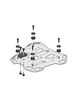 Zestaw: kufer centralny czarny TRAX ADV + stelaż Adventure-rack SW-Motech Ducati DesertX (22-) [pojemność: 38 L]