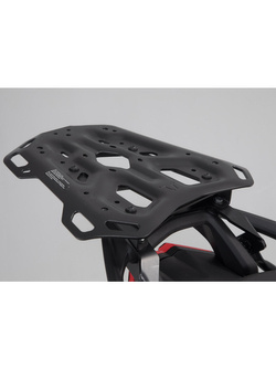 Zestaw: kufer centralny czarny TRAX ADV + stelaż Adventure-rack SW-Motech Ducati Multistrada V4 S Sport 1A (20-) [pojemność: 38 L]